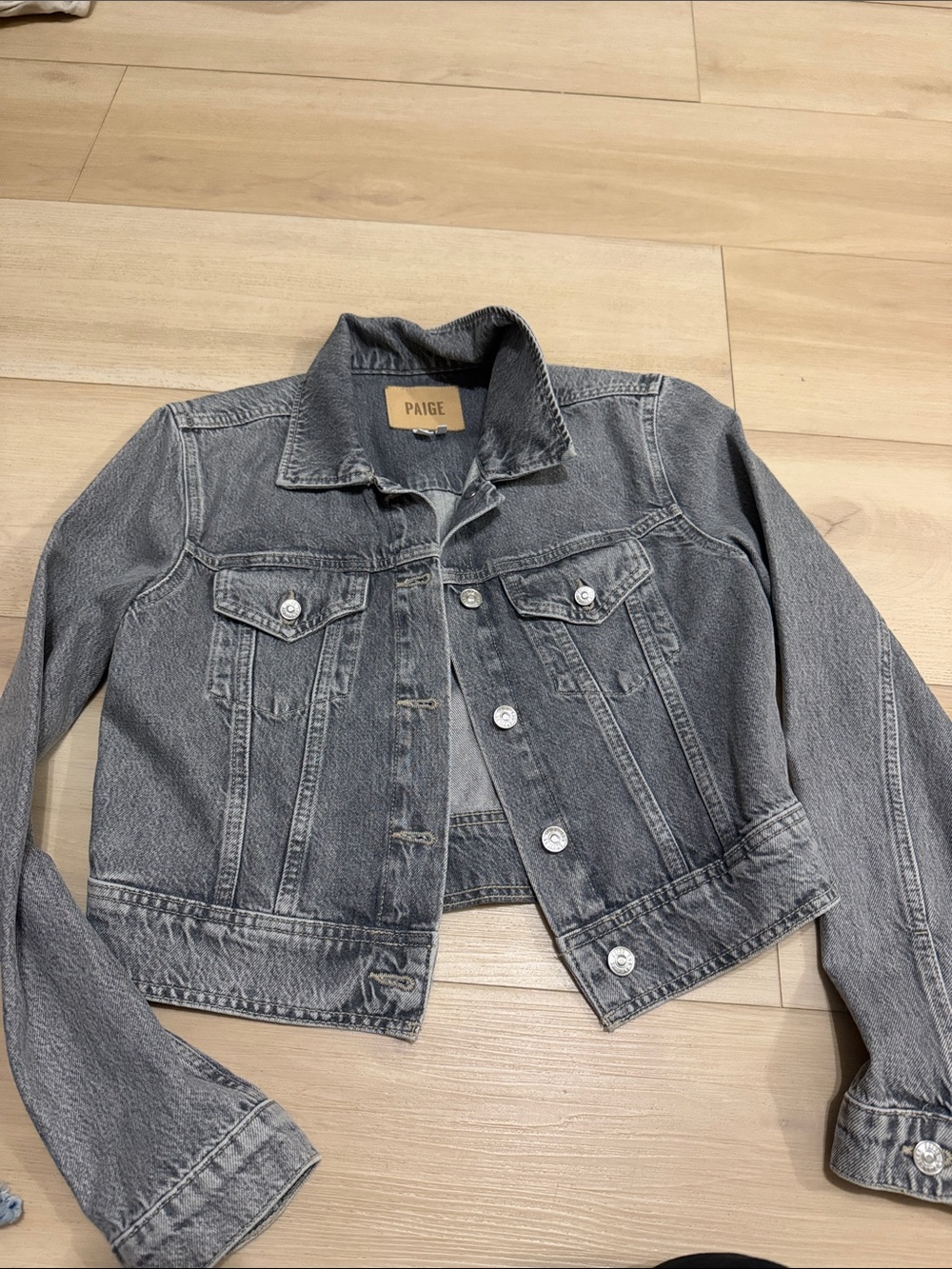 PAIGE Women's Gray Denim Jacket size s